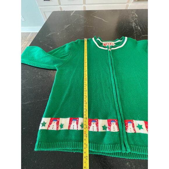 RICHARD Sport Vintage Green snowman zip cardigan Med 100% Cotton - Picture 8 of 8
